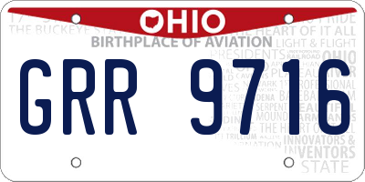 OH license plate GRR9716