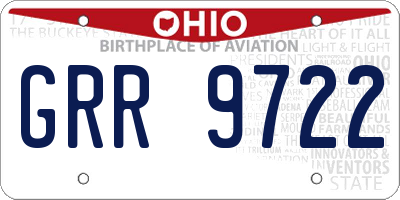 OH license plate GRR9722