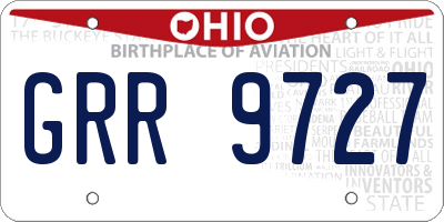 OH license plate GRR9727