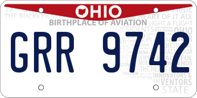 OH license plate GRR9742