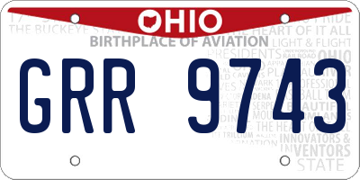 OH license plate GRR9743