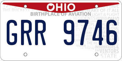 OH license plate GRR9746