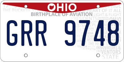 OH license plate GRR9748