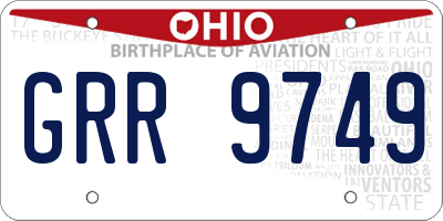 OH license plate GRR9749