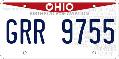 OH license plate GRR9755