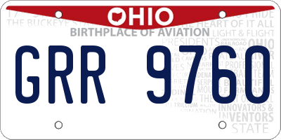 OH license plate GRR9760