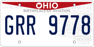 OH license plate GRR9778