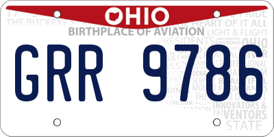 OH license plate GRR9786