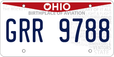 OH license plate GRR9788