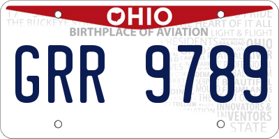 OH license plate GRR9789