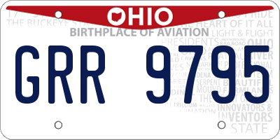 OH license plate GRR9795