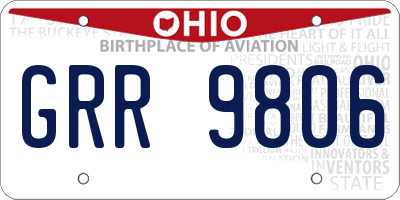 OH license plate GRR9806