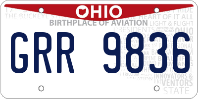 OH license plate GRR9836
