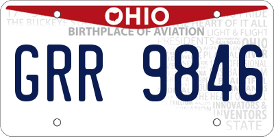 OH license plate GRR9846