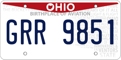 OH license plate GRR9851