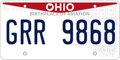 OH license plate GRR9868