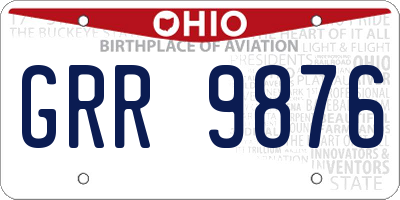 OH license plate GRR9876