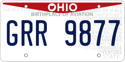 OH license plate GRR9877