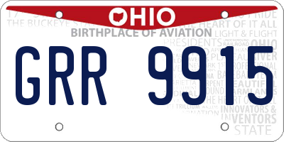 OH license plate GRR9915