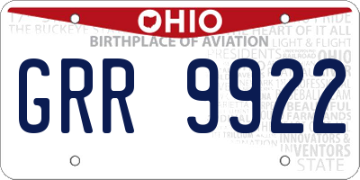 OH license plate GRR9922