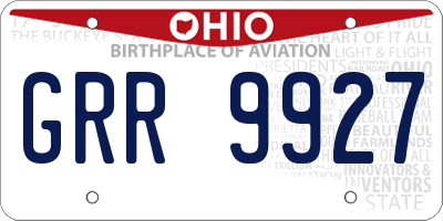 OH license plate GRR9927