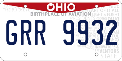 OH license plate GRR9932
