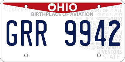 OH license plate GRR9942