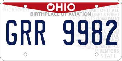 OH license plate GRR9982