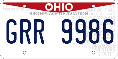 OH license plate GRR9986