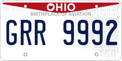 OH license plate GRR9992