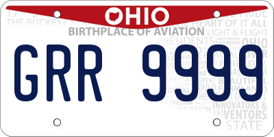OH license plate GRR9999