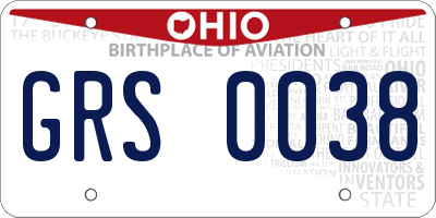 OH license plate GRS0038