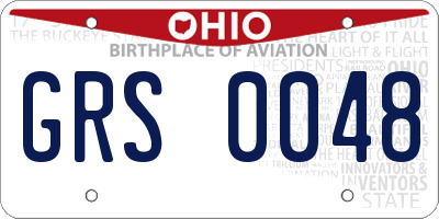 OH license plate GRS0048