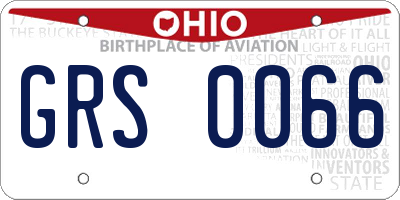 OH license plate GRS0066