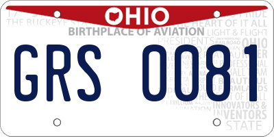 OH license plate GRS0081