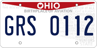 OH license plate GRS0112