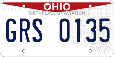 OH license plate GRS0135