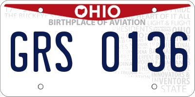 OH license plate GRS0136