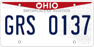 OH license plate GRS0137