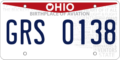 OH license plate GRS0138