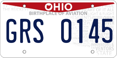 OH license plate GRS0145