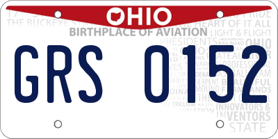 OH license plate GRS0152