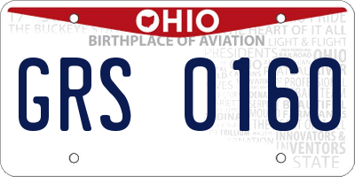 OH license plate GRS0160