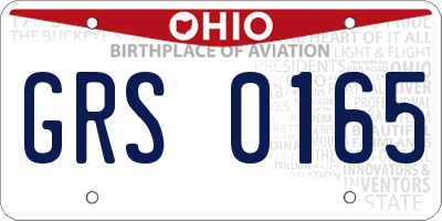 OH license plate GRS0165