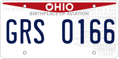 OH license plate GRS0166