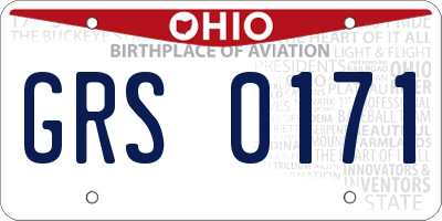 OH license plate GRS0171