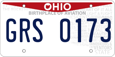 OH license plate GRS0173