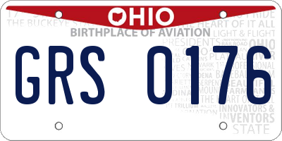 OH license plate GRS0176