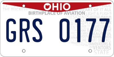 OH license plate GRS0177