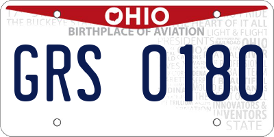 OH license plate GRS0180